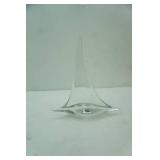 Murano-Style Hand-Blown Art Glass Sailboat Figurine