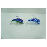 Hand-Blown Art Glass Dolphin Figurines