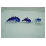 Hand-Blown Art Glass Dolphin Figurines