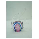 Murano-Style Hand-Blown Art Glass Fish Figurine 6"x6"