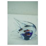 Vintage Murano-Style Art Glass Angel Fish Aquarium Figurine. 5"x4.5"