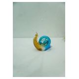 Hand-Blown Art Glass Snail Figurine 5"x5"