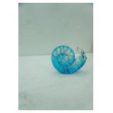 Hand-Blown Art Glass Snail Figurine 5"x5.5"