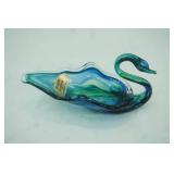 Marigold Glassware Hand-Blown Swan Dish
