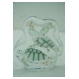 Crystal Sculpture Featuring Two Sea Turtles. ("The Lovers"?)