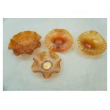 Vintage Marigold Carnival Glass Bowls, Antique Fenton Sailboats Pattern Marigold Carnival Glass Bowl, Vintage Fenton Marigold Carnival Glass Bowl in the Grape & Cable Pattern