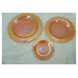 Vintage Federal Glass Normandie Marigold Depression Glass Saucer and Plates