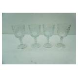 Set of 4 Vintage Libbey Hobstar Goblets