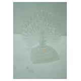 Glass Peacock Figurine 8" tall by 7"x4.5"