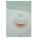 Vintage MCM (Pyrex-Type) orange covered bowl