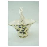 Burton & Burton Porcelain Basket Vase w/Olive Tree Motif