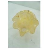 Vintage Murano-Style Glass Vase Ruffled Handkerchief
