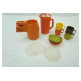 Vintage Tupperware Toys Cups, Bowls, Pitcher, Measuring Cup Set