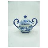 Victoria Ware Ironstone Flow Blue Tureen Casserole