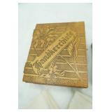 Antique Pyrography Wooden Box, Baroque Desk Photo Box