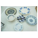 Vintage/Antique Blue and White China Plates and Bowls