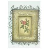 "Savin Red Rose Stem" 3D Wall Hanging Plaque by artist Kimberly Poloson