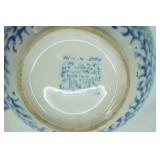 Vintage Tienshan Folk Craft Ceramic Pitcher/blue sponge pattern, heart & cow