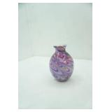 Vintage Hand-Blown Art Glass Vase w/multicolored swirl pattern