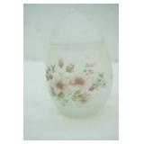 Vintage Viking Frosted Satin Floral Glass Ginger Jar or Apothecary Jar