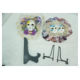 Decorative Venetian Masquerade Masks and Display Stands