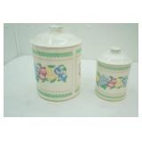 Pair of Ceramic Canisters with lids