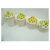 Sunflower Ceramic Canister Set of 4