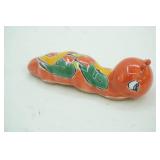 Hand-Painted Mexican Talavera Ceramic Bookworm/Caterpillar Figurine