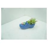 Vintage Blue McCoy Ceramic Dutch Klompen Shoe Planter