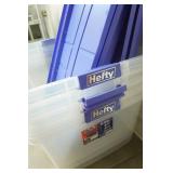 Hefty Clear Storage Totes w/Blue Latching Lids 4ct