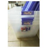 Hefty Clear Storage Totes w/Blue Latching Lids 4ct