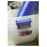 Hefty Clear Storage Totes w/Blue Latching Lids 4ct (only 3 lids on this lot)