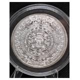 Aztec Calendar 1 Oz .999 Fine Silver Round - 1999