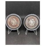 Silver Round 1 oz .999 Fine Silver - Mayan Calendar & Native Chief Design (Lot of 2)