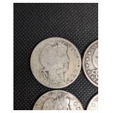 Barber Half Dollars - Assorted Dates (Lot of 4)