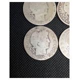 Barber Half Dollars - Assorted Dates (Lot of 4)