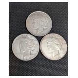 Peace Dollar 1922-1924 (Lot of 3)