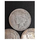 Peace Dollar 1922-1924 (Lot of 3)