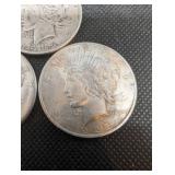 1922 Peace Dollar - Lot of 3 - U.S. Silver One Dollar Coins