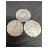 1922 Peace Dollar - Lot of 3 - U.S. Silver One Dollar Coins
