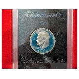 1972 Eisenhower Dollar - Proof in Red Display Case