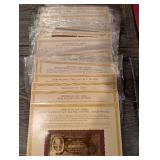 The Danbury Mint US Banknote Series Gold Foil Reproductions - Historic Note Display Set (QTY 21)