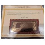 The Danbury Mint US Banknote Series Gold Foil Reproductions - Historic Note Display Set (QTY 21)