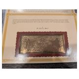 The Danbury Mint US Banknote Series Gold Foil Reproductions - Historic Note Display Set (QTY 21)