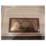 The Danbury Mint US Banknote Series Gold Foil Reproductions - Historic Note Display Set (QTY 21)