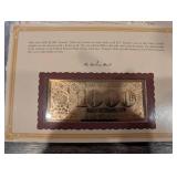 The Danbury Mint US Banknote Series Gold Foil Reproductions - Historic Note Display Set (QTY 21)