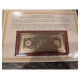 The Danbury Mint US Banknote Series Gold Foil Reproductions - Historic Note Display Set (QTY 21)