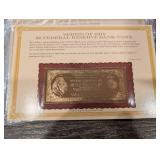 The Danbury Mint US Banknote Series Gold Foil Reproductions - Historic Note Display Set (QTY 21)
