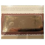 The Danbury Mint US Banknote Series Gold Foil Reproductions - Historic Note Display Set (QTY 21)