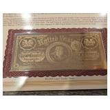 The Danbury Mint US Banknote Series Gold Foil Reproductions - Historic Note Display Set (QTY 21)
